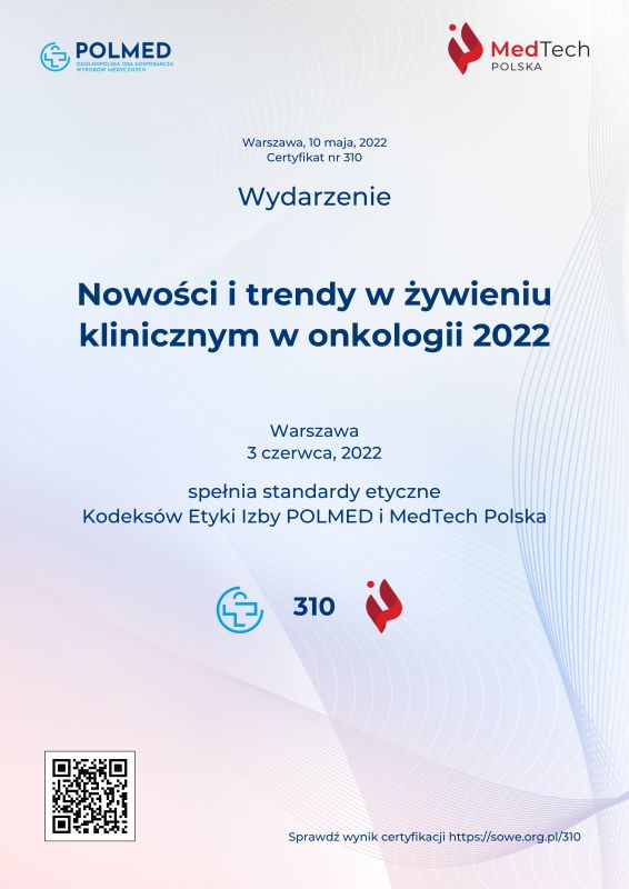 Certyfikat Izby POLMED i MedTech Polska